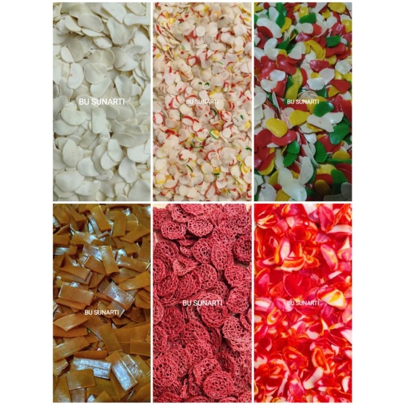 

BU SUNARTI!!! kerupuk mentah kerupuk seblak krecek rasa bawang grade A repack 100gr