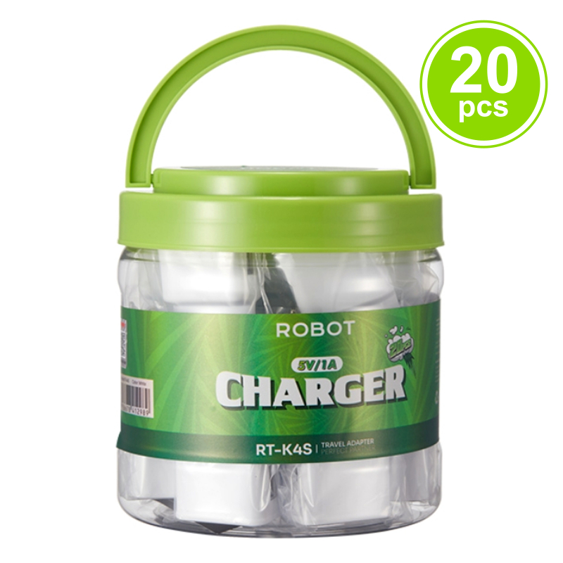 1 TOPLES - Charger Adapter ROBOT RT-K4S Output 1A (Hanya Kepala Charger) (20 pcs)