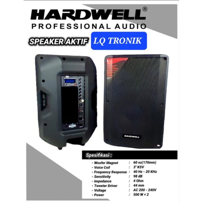 SPEAKER AKTIF 15 INCH HARDWELL DSP 15 PRO ORIGINAL 500WATT x 2