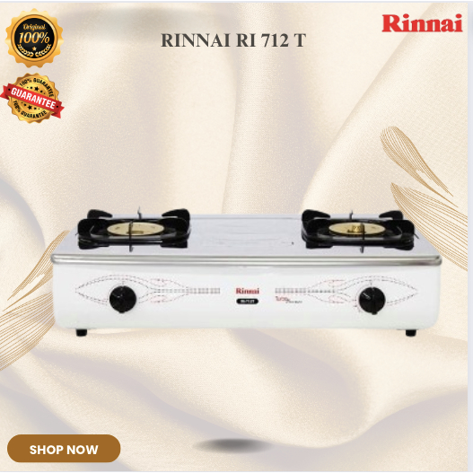 RINNAI KOMPOR GAS 2 TUNGKU RI 712 T/RI712T/RI 712T/RI712 T/RI-712T/RI-712  T/ORIGINAL GARANSI RESMI
