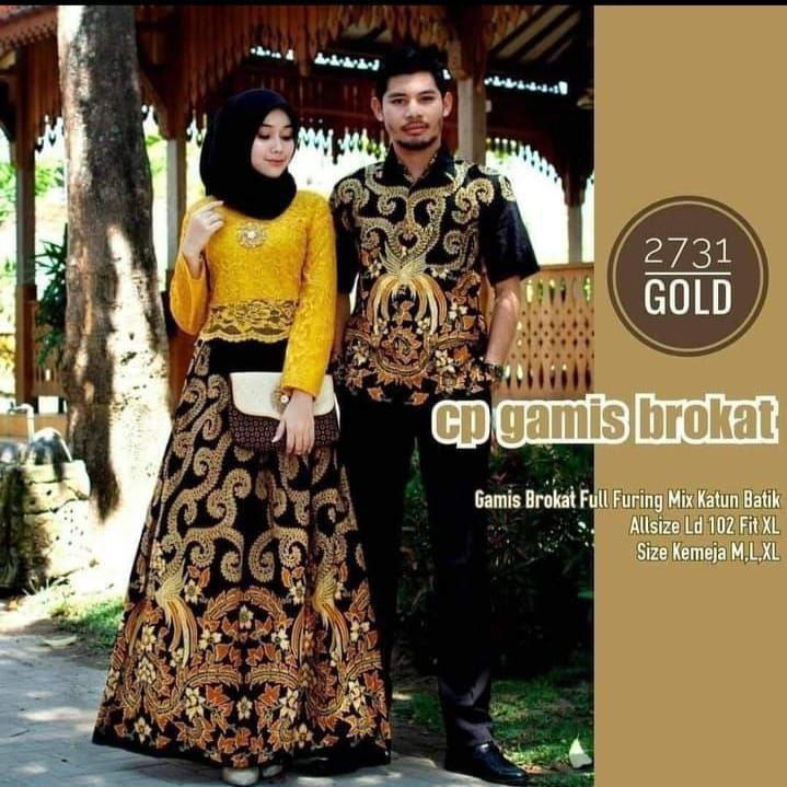 Fairyrozi Couple Syahrini Gamis Brokat Long Dress Wanita & Kemeja Pria Lengan Panjang Bahan Premium