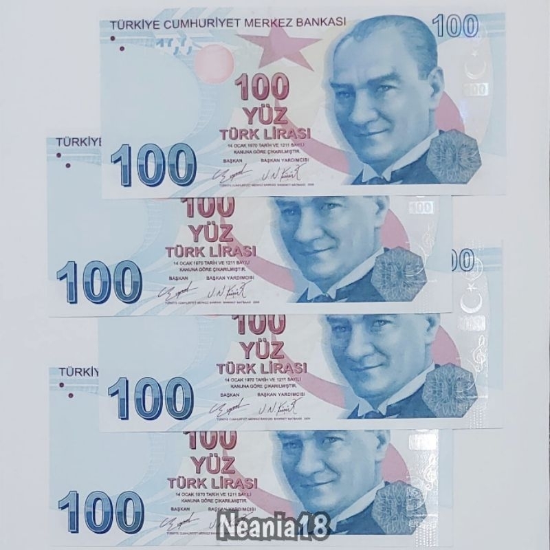 Koleksi Lira Turki Pecahan 100 Lira