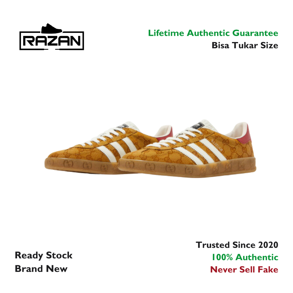 Adidas Gazelle Gucci Original GG Biege Brown 100% Authentic Original