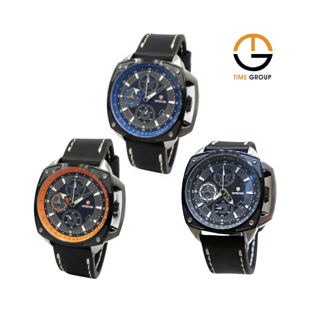 JAM TANGAN PRIA EXPEDITION E6646 E 6646 MCL LEATHER STRAP ORIGINAL