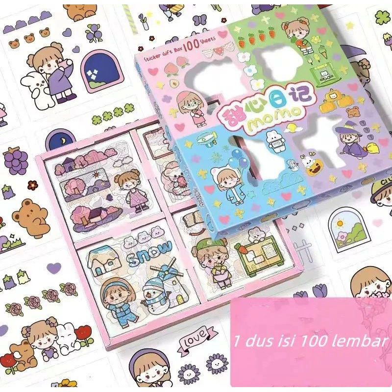 

Sticker box isi 100 lembar 4 warna water proof ukuran besar momo / sanrio Mainan