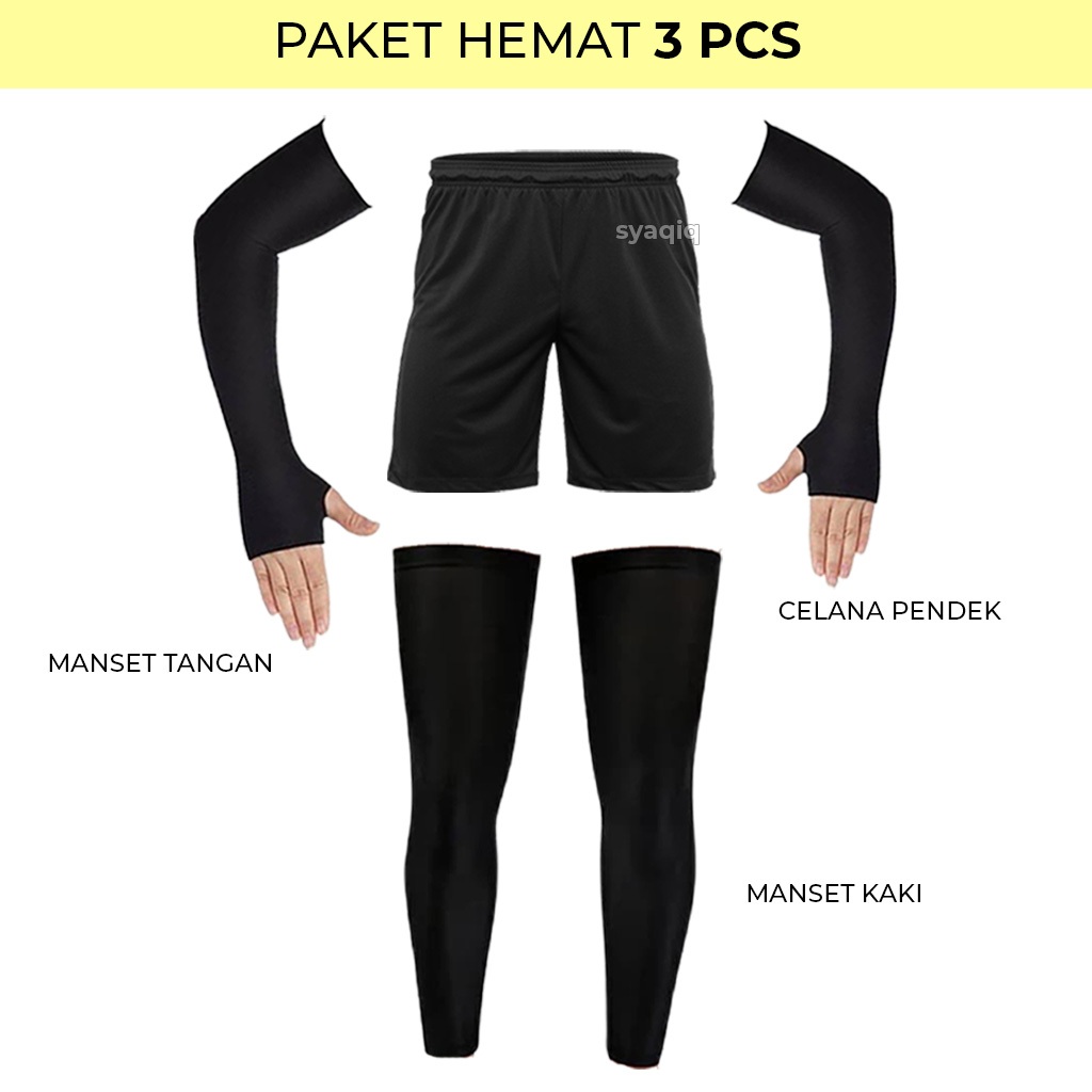 Paket Manset Tangan Manset Kaki Celana Kolor Bola Olahraga Pria Wanita