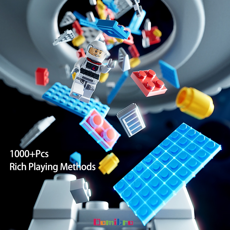 Mainan Balok Blok besar 1000Pcs pesawat ulang-alik Polisi 3D Puzzle Susun Mainan Anak Laki-laki