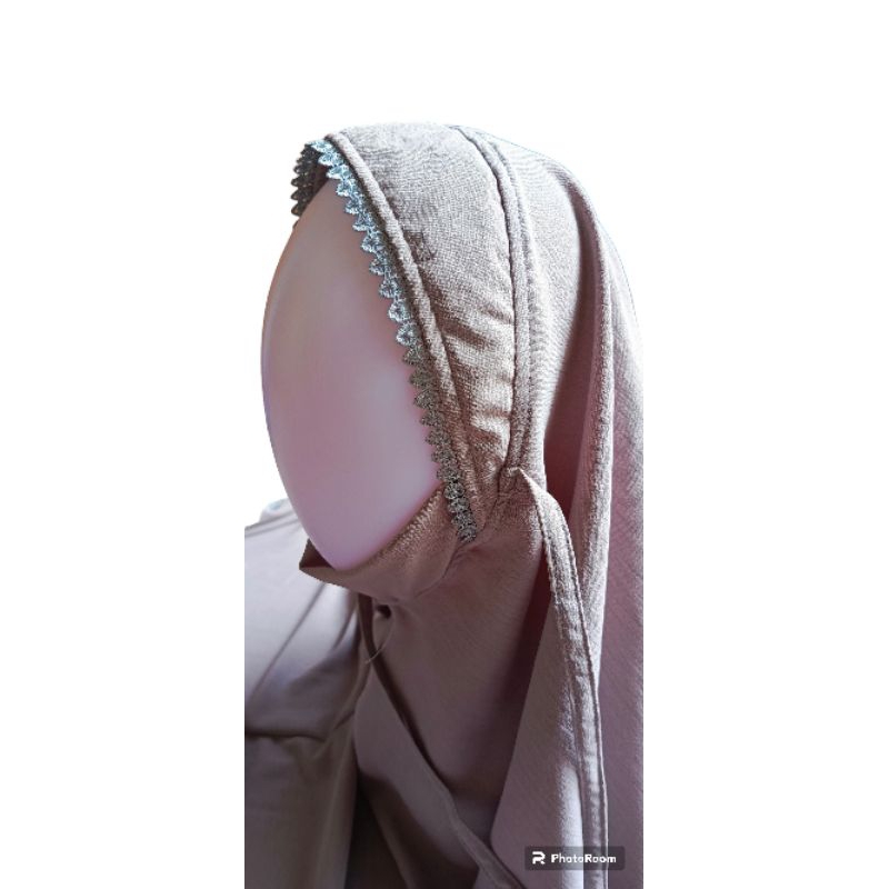 Mukena Khadijah Mukena Malaysia penutup dagu ukuran jumbo berbahan kringkle