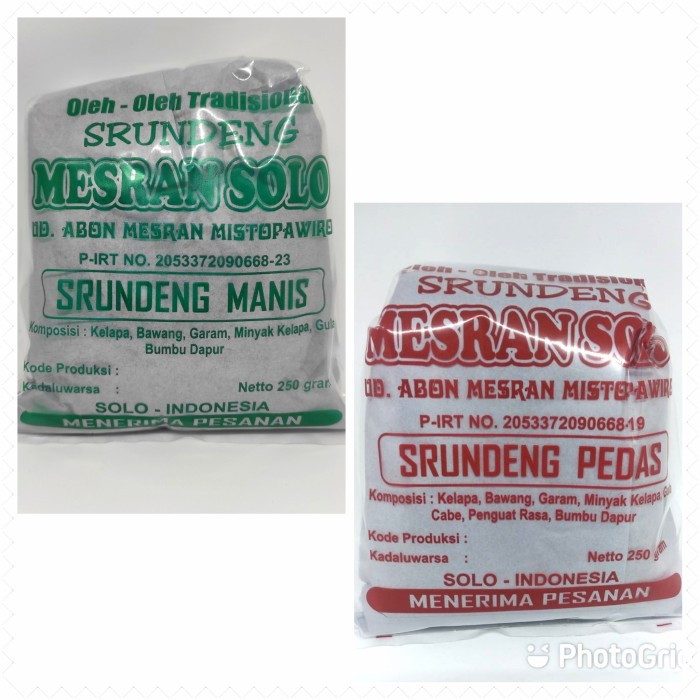 

Srundeng Khas Solo Mesran 250g Manis / Pedas