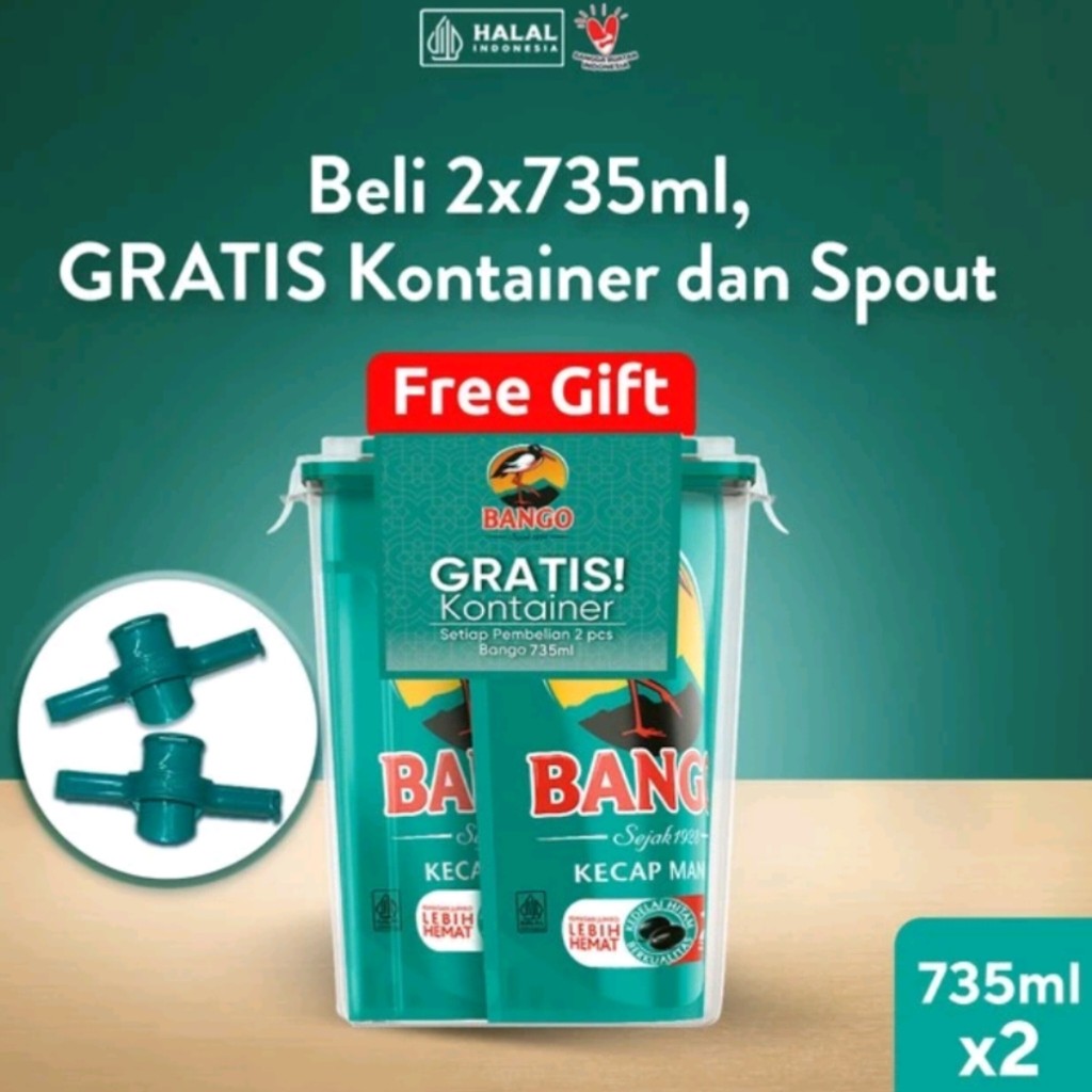 

Kecap Bango 735ml x 2 + Free 1 Kontainer + Free 2 Spout