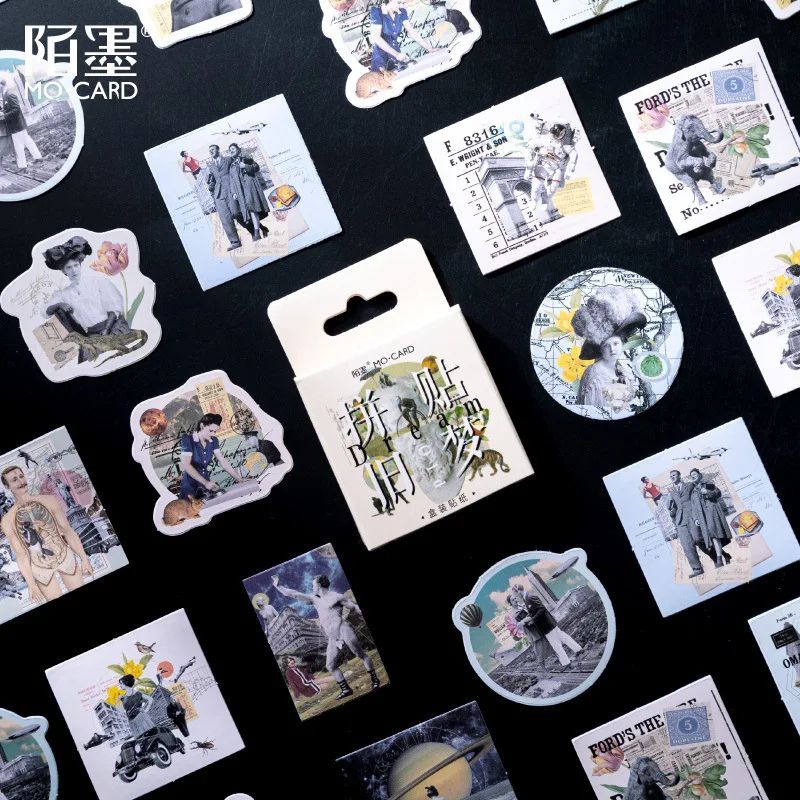 

MYUME.STORE || 45Pcs Sticker Classic Stiker Desain English Blessing Diary untuk Scrapbook