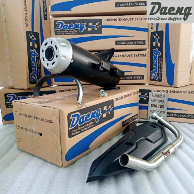 Knalpot Standar Racing Harian DAENG Yamaha Mio Smile Sporty Fino Karbu115cc Model Header Standard