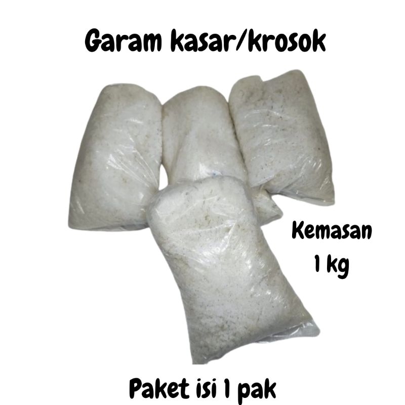 

garam kasar murah 1 KG (1 pak)/garam krosok 1 kilo/garam detok/kemasan curah 1 kg murah/garam ikan non YODIUM/garam kristal