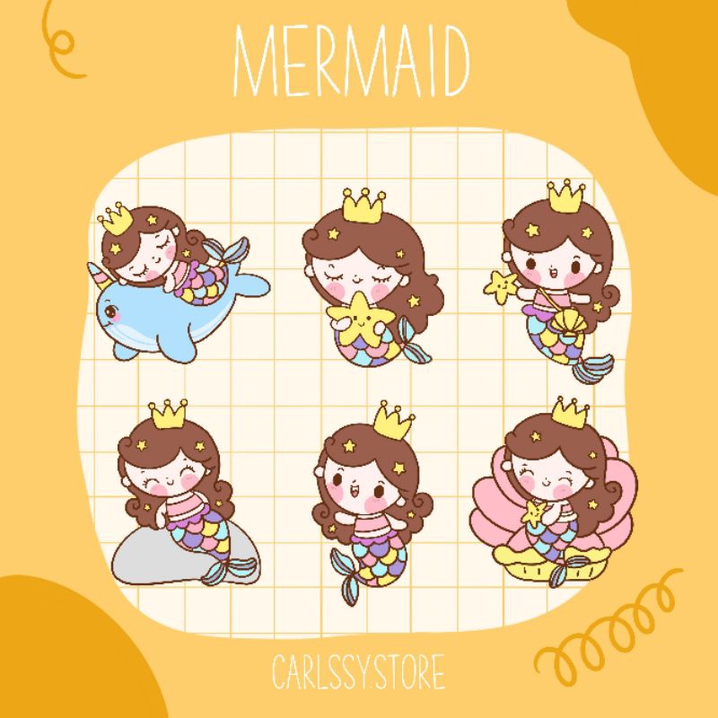 

Sticker Nama Custom - Mermaid