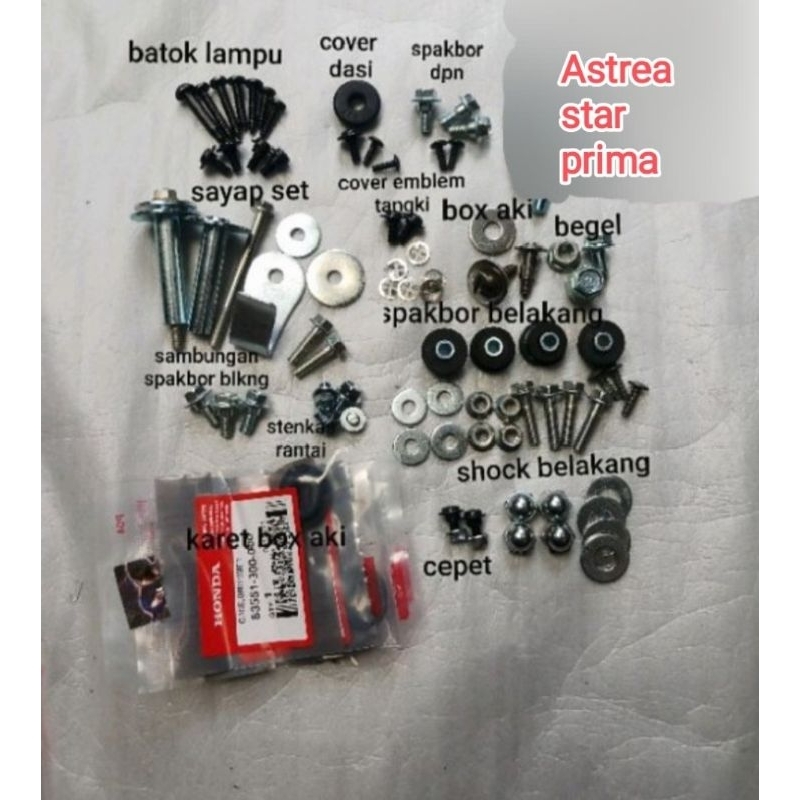 Baut lengkap body Honda Astrea star prima - baut fullset body Astrea star prima