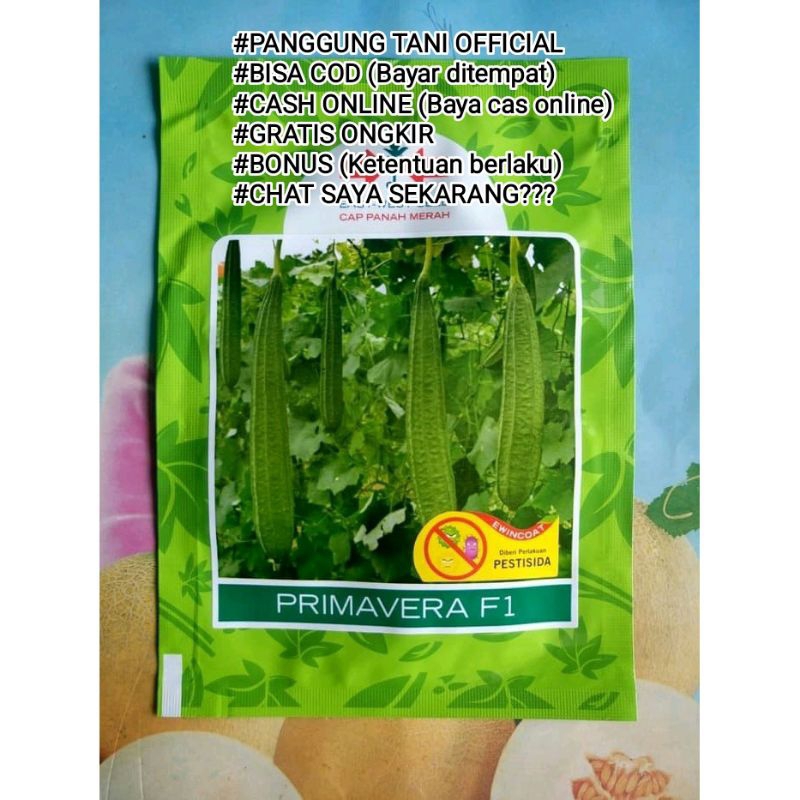 

Benih Gambas Oyong Primavera F1 Isi 75 Butir Kadaluarsa. 2025 (Terbaru Panjang) Tidak Pahit /Termurah Seindonesia/Anti Virus Gemini Kuning, Layu Fusarium/Perawatan mudah/Tidak Pahit/Disukai Pasar/Tahan Simpan/Lebat dan Berbobot/100 % Ori Kemasan Pabrik