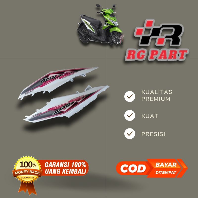 Body belakang Beat fi putih Plus striping 2014