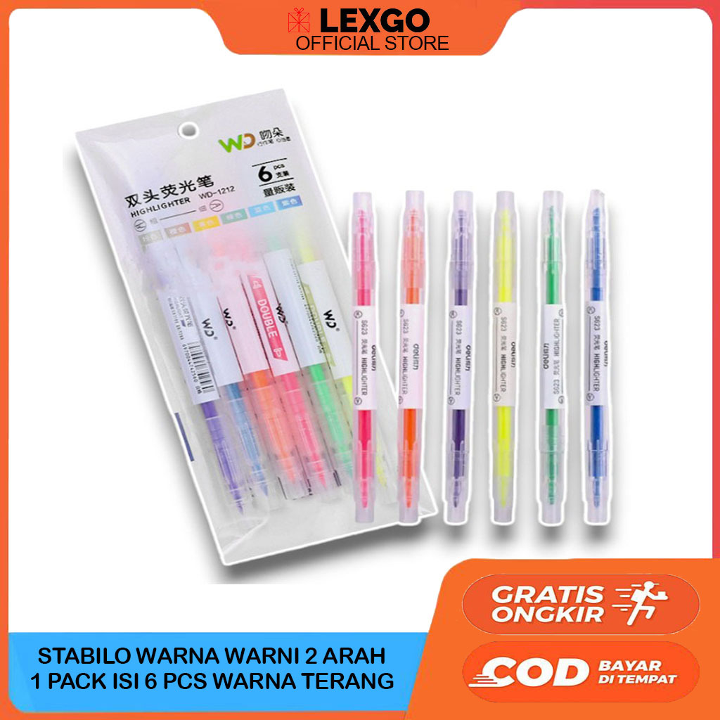 

STABILO WARNA WARNI 2 SISI 2 ARAH/STABILO SET/HIGHLIGHTER PEN/STABILO SET 1 PACK ISI 6 PCS/STABILO 2 ARAH 6 WARNA HIGHLIGHTER STABILO WARNA WARNI ISI 6PCS 2IN1 2 ARAH / PENSIL STABILO PANJANG WARNA 2 SISI / STABILO SET