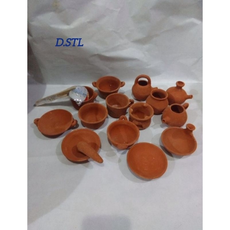 Mainan Masak Masakan Anak Tradisional Tanah liat gerabah