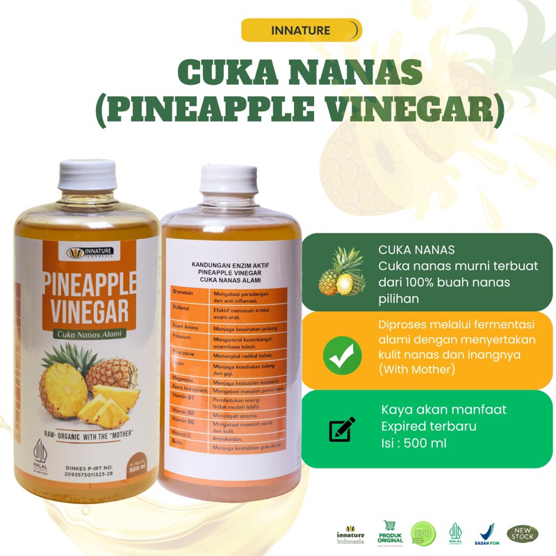 

Cuka Nanas Murni asli 500ml innature Original diabetes gula darah diet sehat bukan nenavin 100 % terbukti