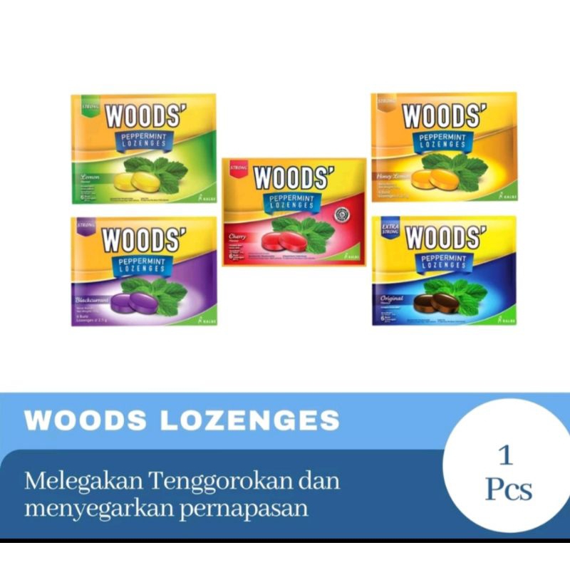 

WOODS PEPPERMINT Lozenges 1 sachet isi 6butir Ex 01-2028