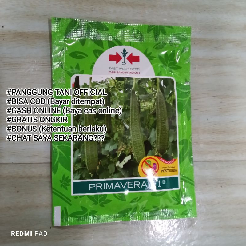 

Benih Gambas Oyong Primavera F1 Berkwalitas Isi Per Sachet 75 Butir Kadaluarsa. 2025 (Terbaru Panjang) Tidak Pahit/Termurah Seindonesia/Anti Virus Gemini Kuning, Layu Fusarium/Perawatan mudah/Warna Hijau/Disukai Pasar/Tahan Simpan/Lebat Berbobot/100 % Ori