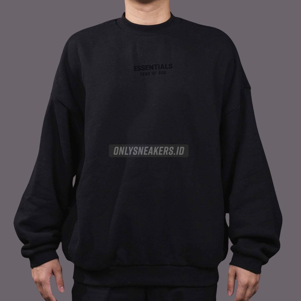 ESSENTIALS FOG JET BLACK CORE CREWNECK