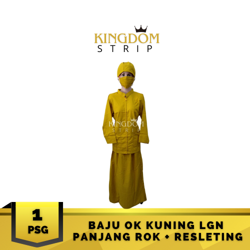 Baju OK Kuning Lengan Panjang Baju Resleting Rok
