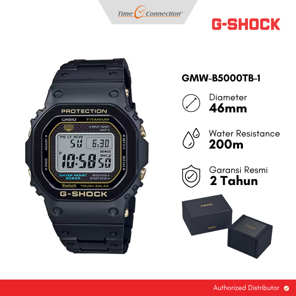 Casio G-SHOCK GMW-B5000TB-1 Metal Titanium Original / Jam Tangan Pria Digital Limited Edition GMW B5