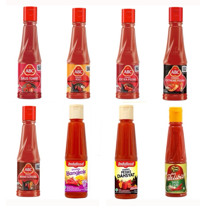 

(1 Botol) ABC Heinz Sambal Ayam Goreng, Bawang Pedas, Extra Pedas, Saos Tomat, Manis Pedas, Dua Belibis Saus Cabe 135ml