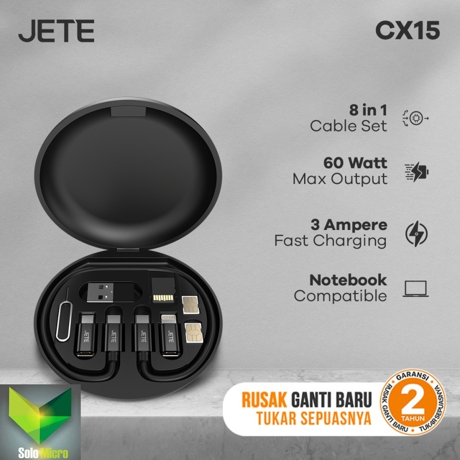 JETE CX15 Kabel Data HP 8in1 60 Watt Output 3A