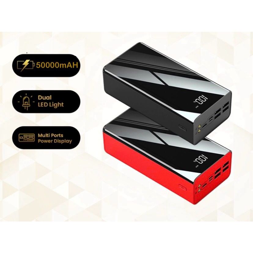 Powerbank Original 50000 mAh Kapasitas Besar Power Bank Portable Empat keluaran Tiga Masukan