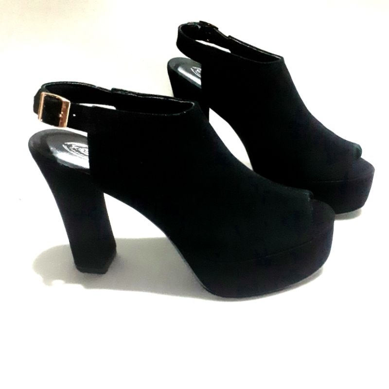 Kezona Stylo | Sandal Wanita Heels Big Size Terkini | Sandal Wanita Heels Double Out Sol Depan Masa 
