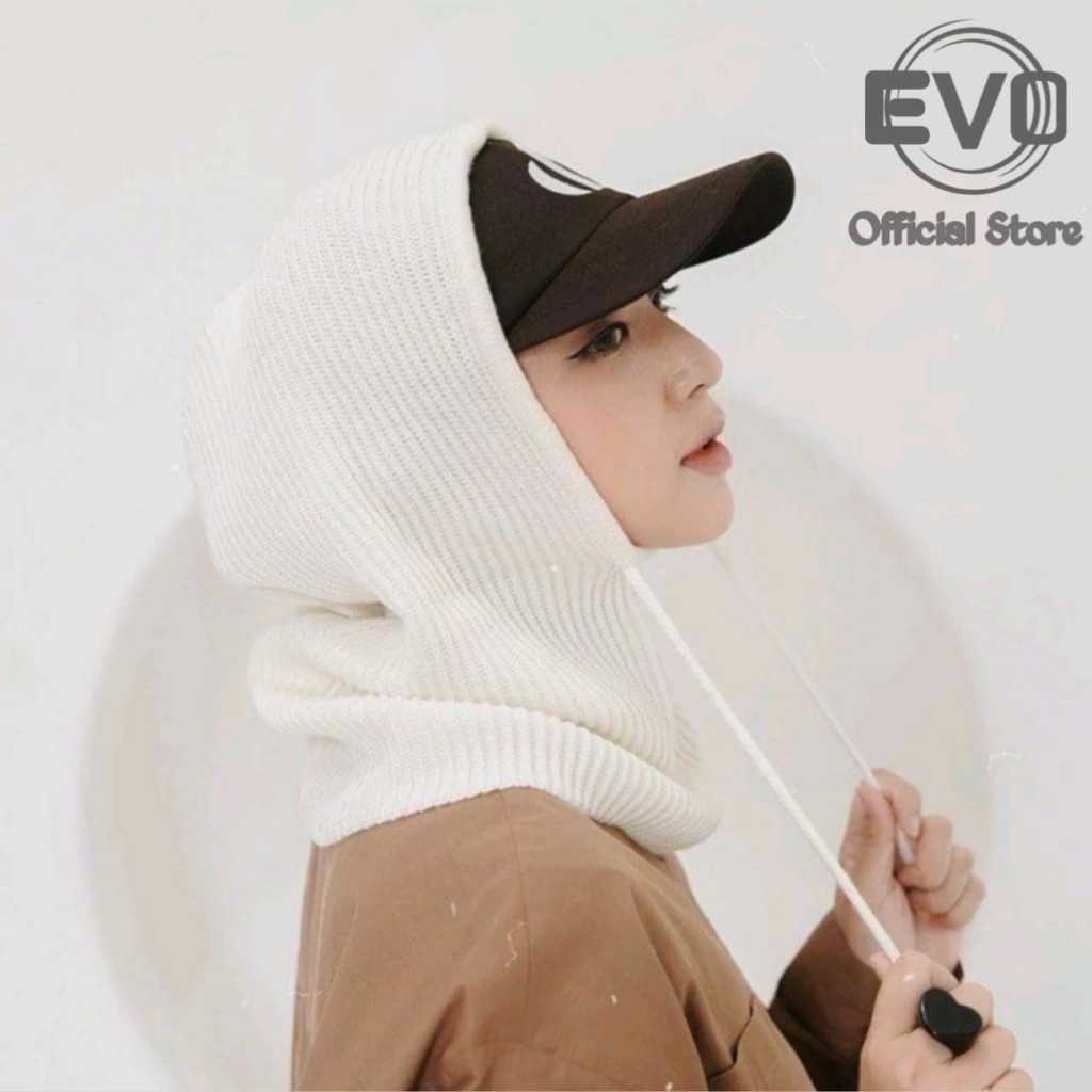 EVO | Balaclava Hijab Instan Kekinian | Kupluk Knit kerudung instan hoodie trending best quality