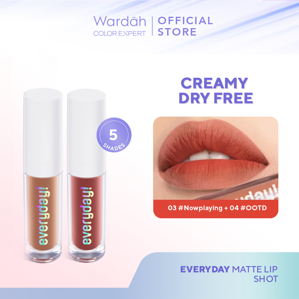 Wardah Everyday Matte Lip Shot Paket Ombre Lip Cream
