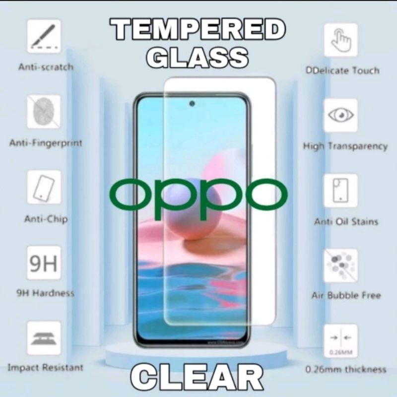 Tempered Glass Bening/Anti Gores/Pelindung Layar HP OPPO A3S A5S A83 A71 A57