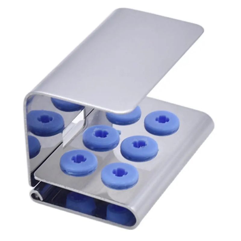 DRIP5588 - 1Set Tempat Tip Scaler Box Holder Tips Scaller Stainless Dental Scaller Holder 6 Holes