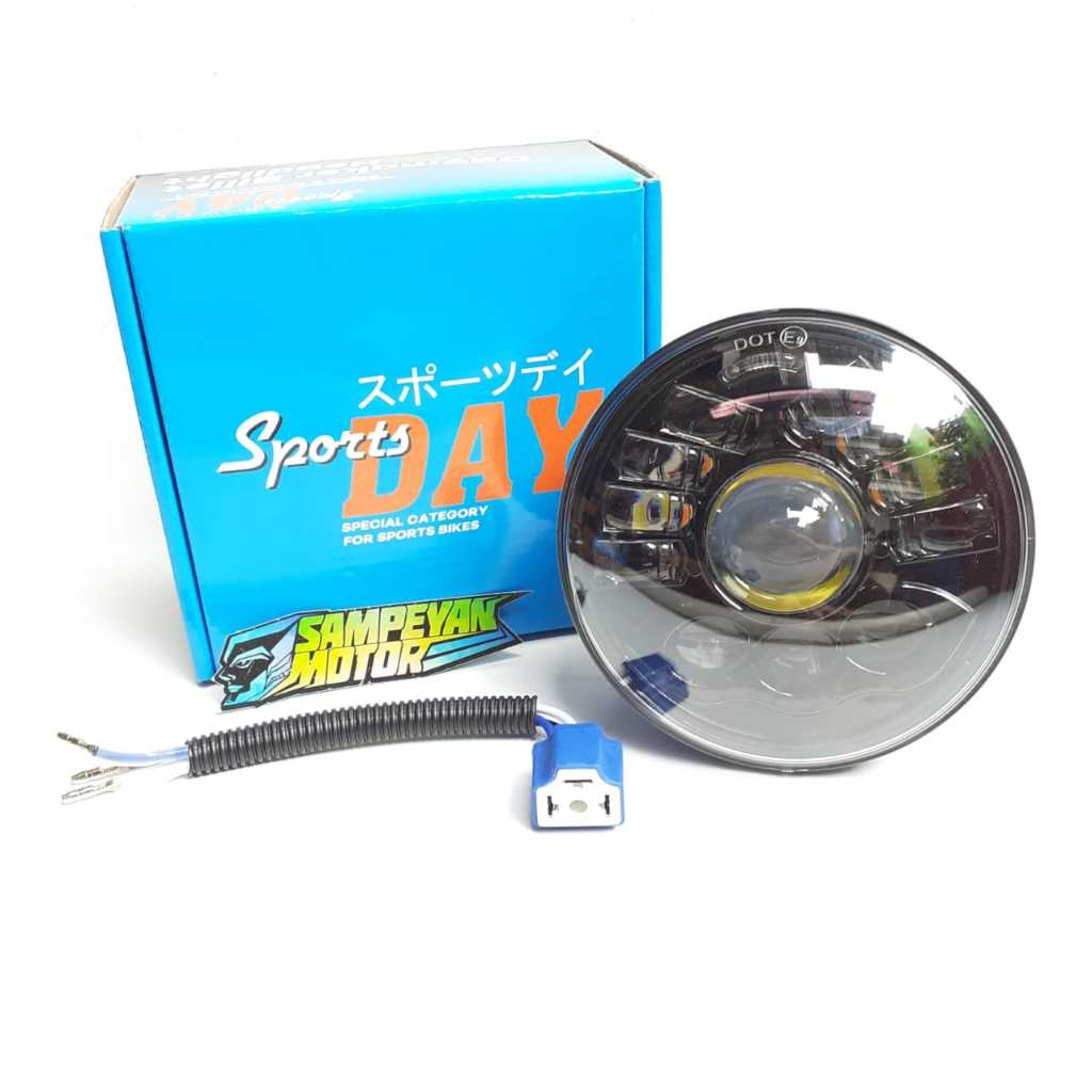 Headlamp Reflektor Lampu Depan Bulat LED Daymaker 13 Mata Ukuran Diameter 5 . 75 Inch Billet Super T