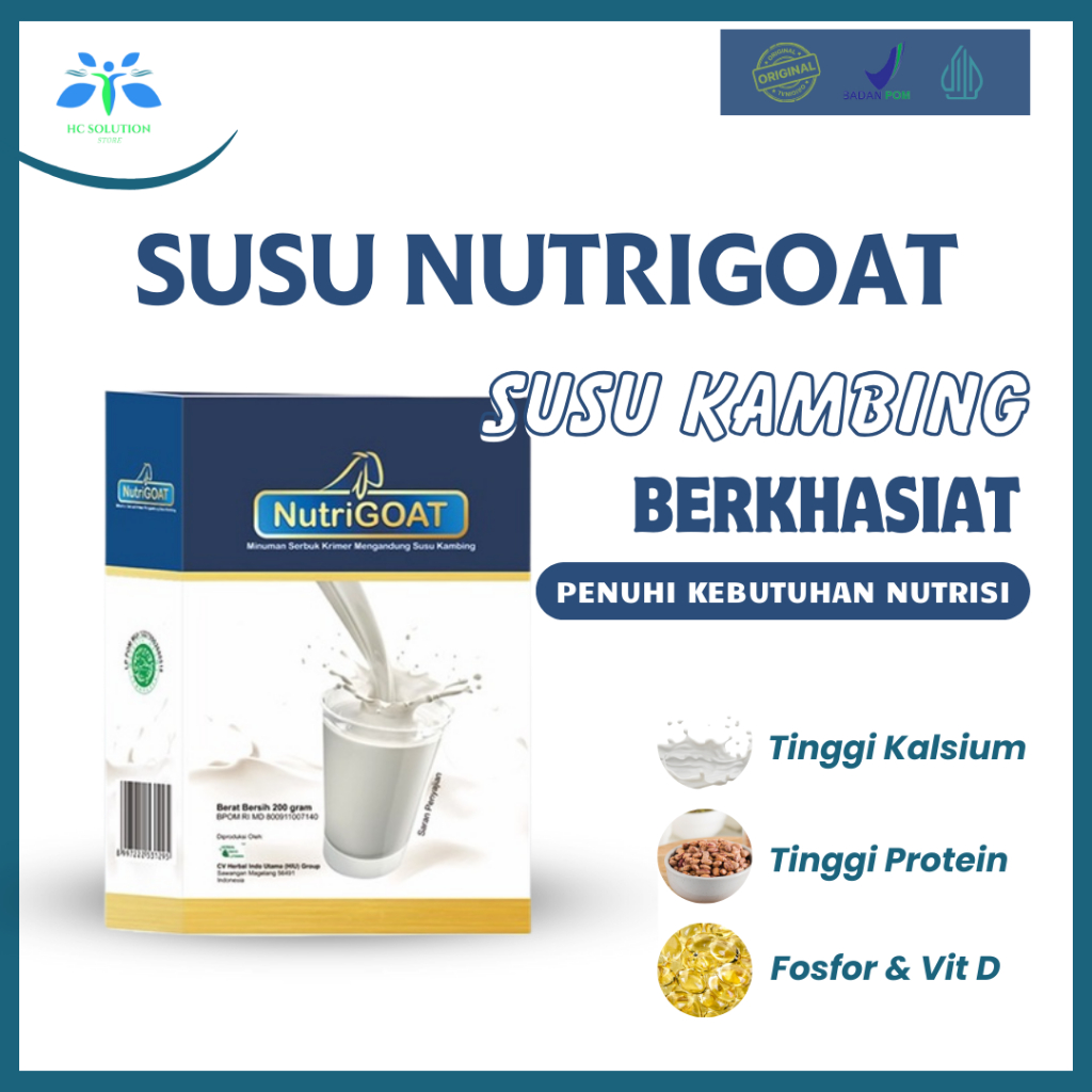 

Nutrigoat susu kambing 200 gr Original Plus Gula Aren Susu Bubuk Etawa NutriGoat 200 gr 1 Box