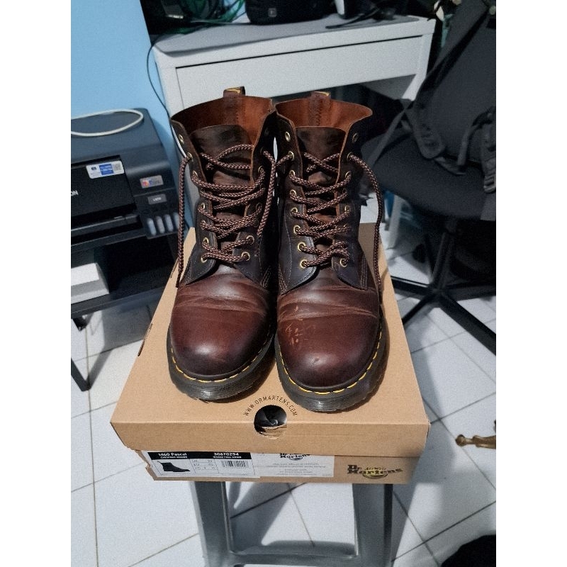 Sepatu Dr Martens 1460 Pascal Chestnut Brown Original - Size 45