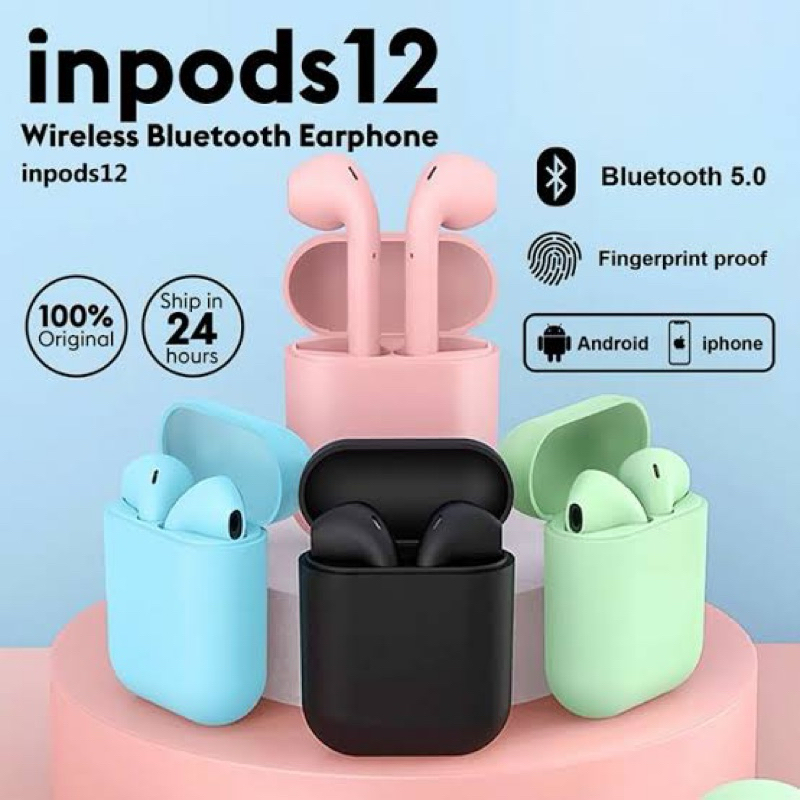 TWS Inpods 12 Wireless Earbuds Original Bluetooth 5.0