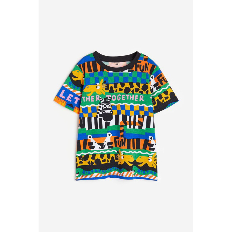 H&M tshirt black animal kids boy
