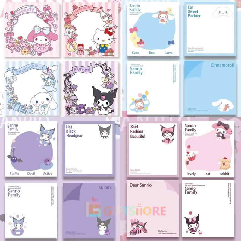 

COD✨50 Catatan Tempel Sanrio Kurome yang Lucu Sticky Notes Kartun Alat Tulis Anak-GS