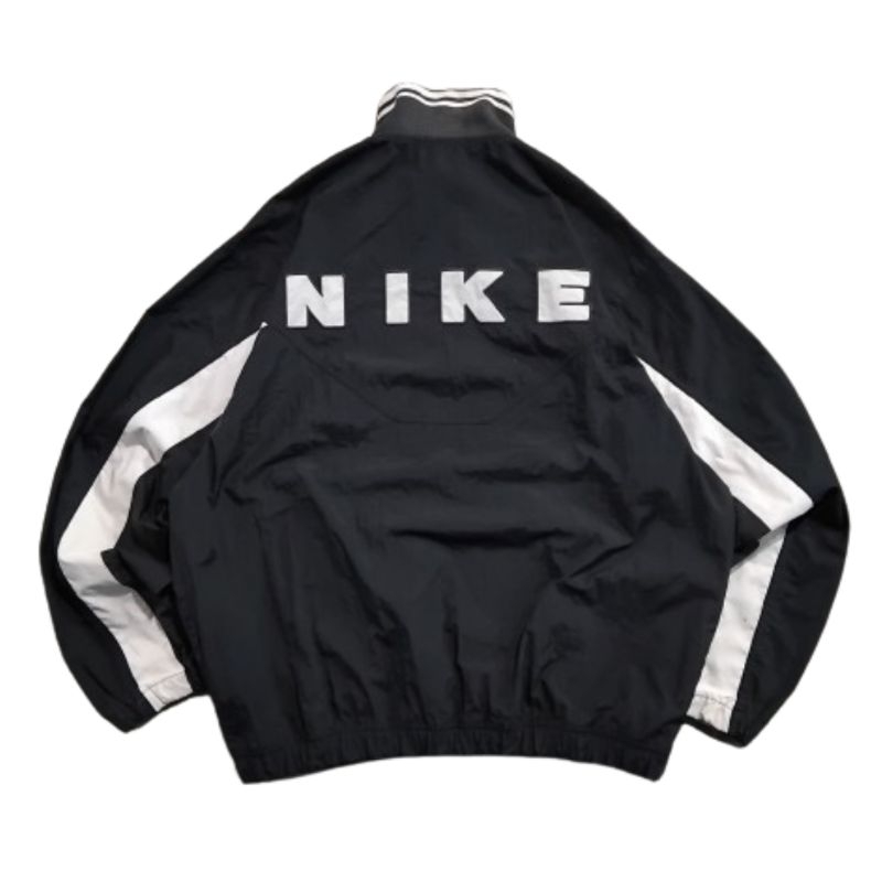 Vintage 90s Jacket / Jaket Windbreaker Nike Spellout Twotone :Clolorblock