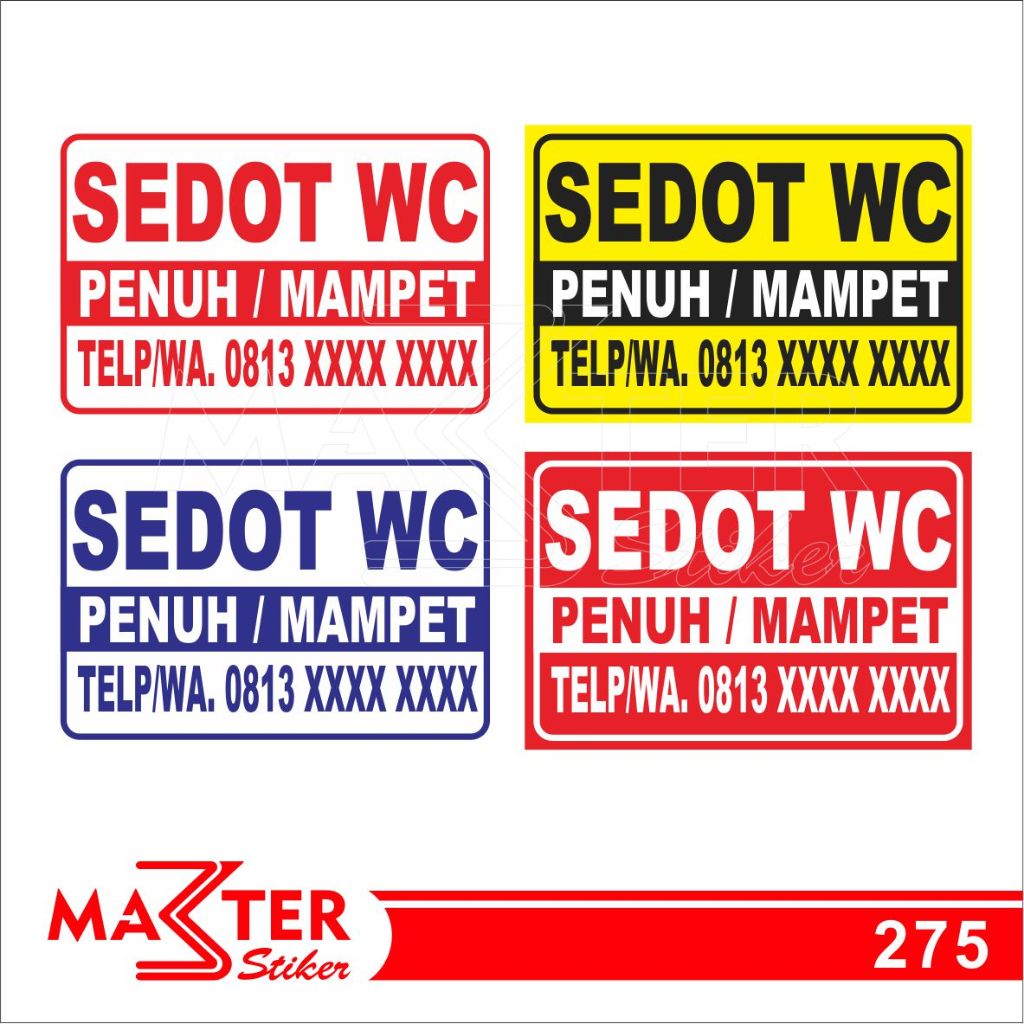 

275 - Stiker Sedot WC, Penuh/Mampet, Sticker Vinyl, Premium, Tahan Air, Termurah, dan Bisa Custom