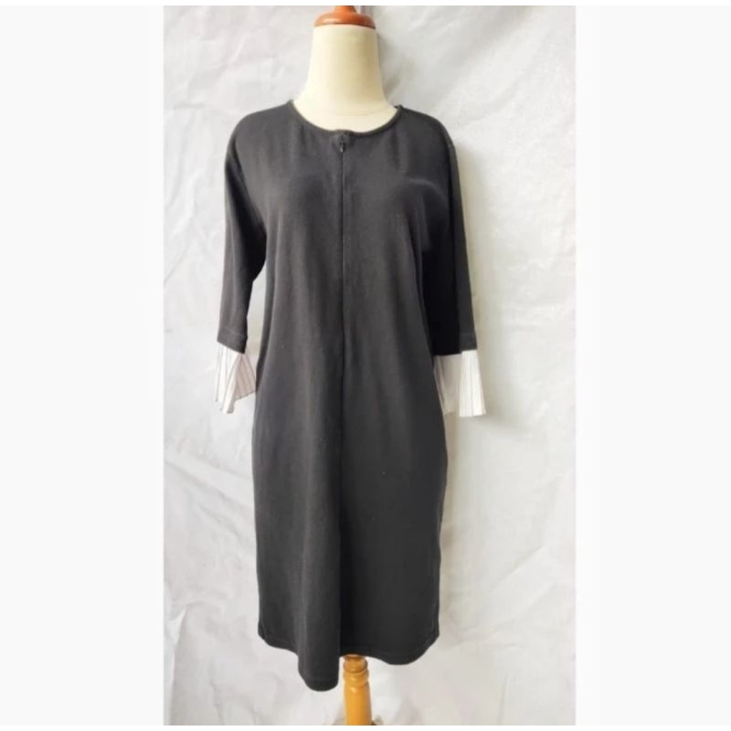 Dress Wanita Preloved Terusan Bahan Kaos Hitam Size L