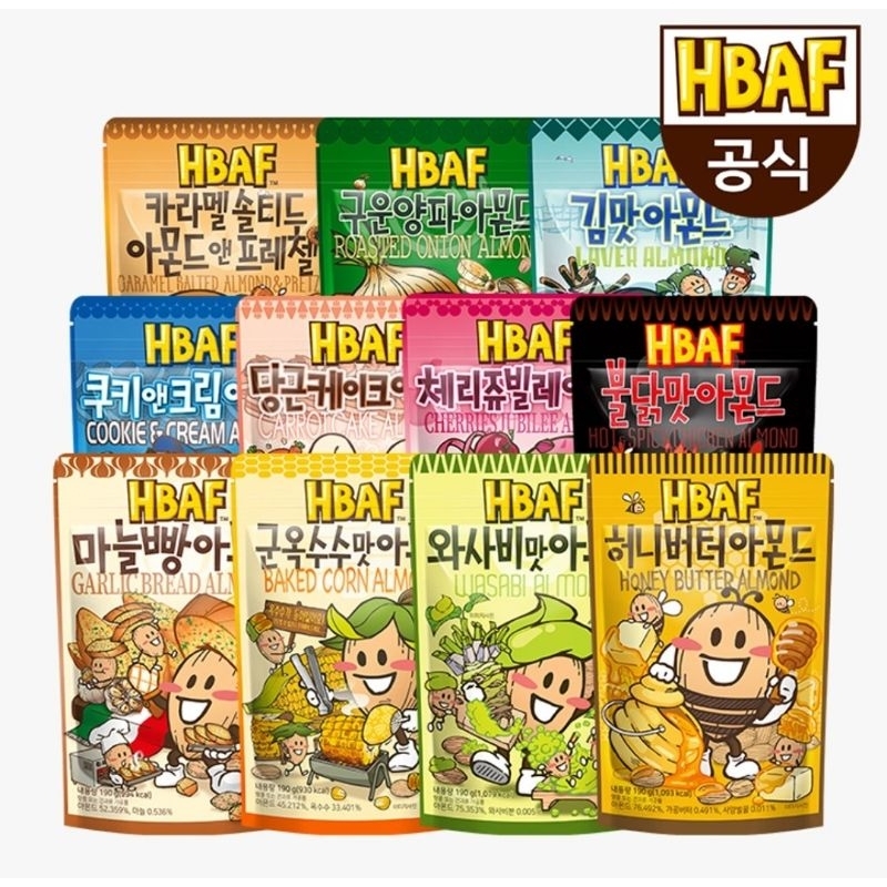 KOREAN ALMOND HONEY BUTTER TTEOKBOKKI BULDAK CHERRY CHEESE
