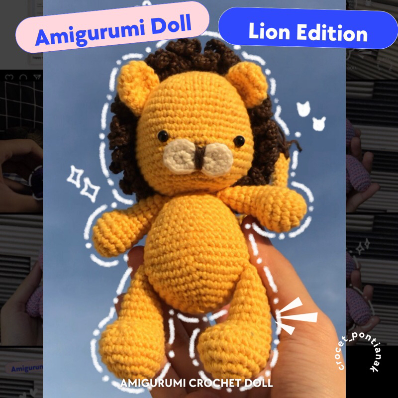 Boneka Amigurumi Singa/Boneka rajut singa