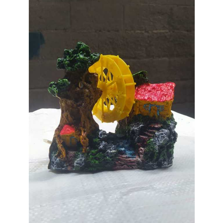 Hiasan Aquarium Rumah Pohon / Rumah Pohon Kincir