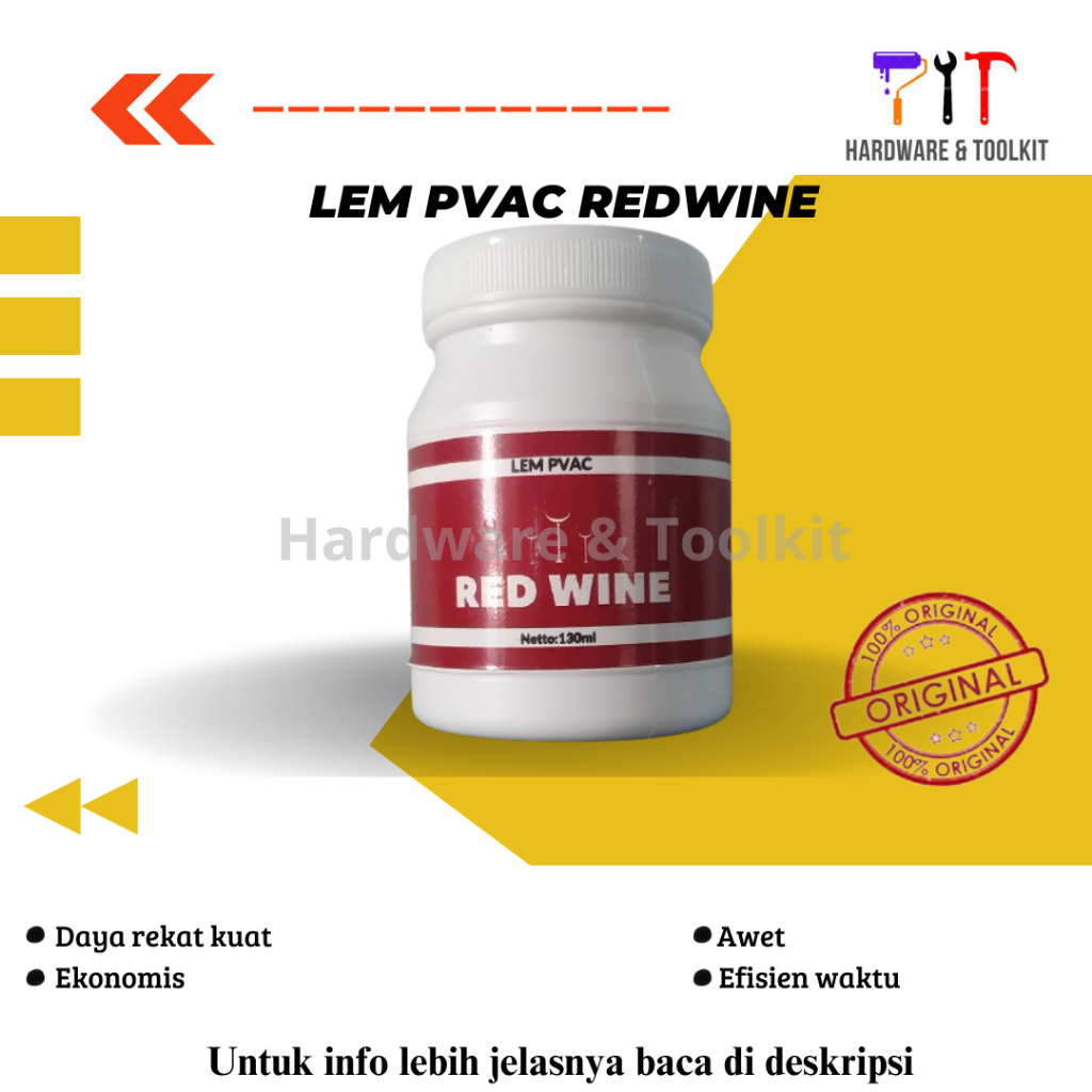 

Lem PVAC merk Redwine ukuran 130ml Lem Kertas Lem Kayu Lem Serbaguna Lem Plamir